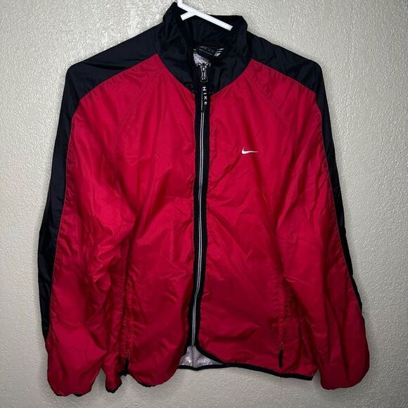 VTG NIKE 90's Full Zip Nylon Windbreaker Jacket SWOOSH Women’s S - Picture 2 of 7